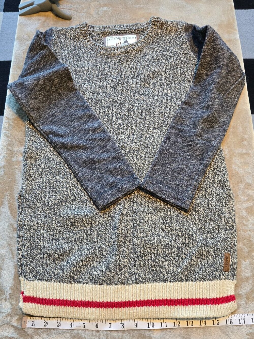 Roots Cabin Collection Relaxed Fit Cape Sweater Women's M Gray Knit Poncho
